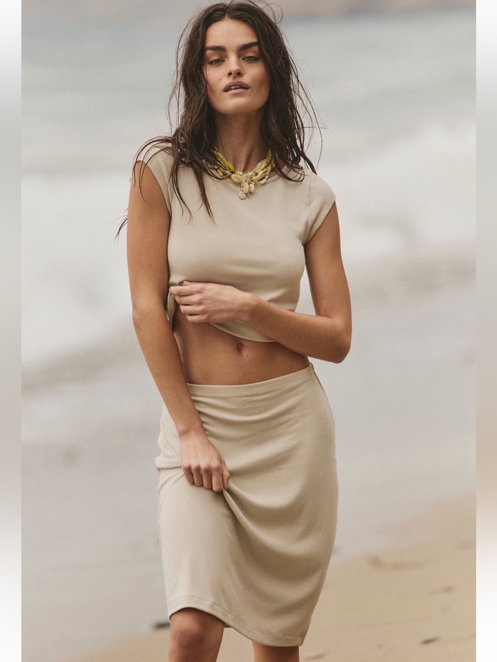 Free People Good Feels Tee Skirt Set Beach Free-est Vacation Summer